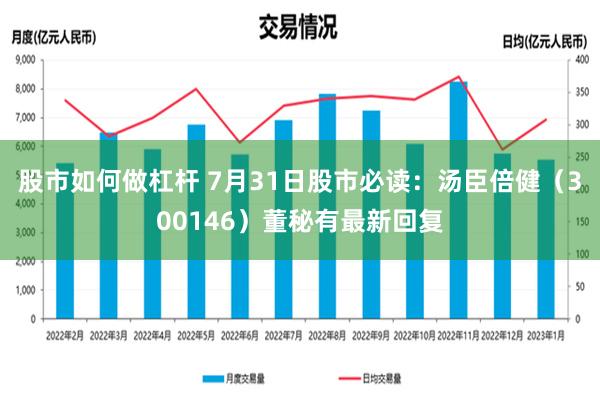 股市如何做杠杆 7月31日股市必读：汤臣倍健（300146）董秘有最新回复