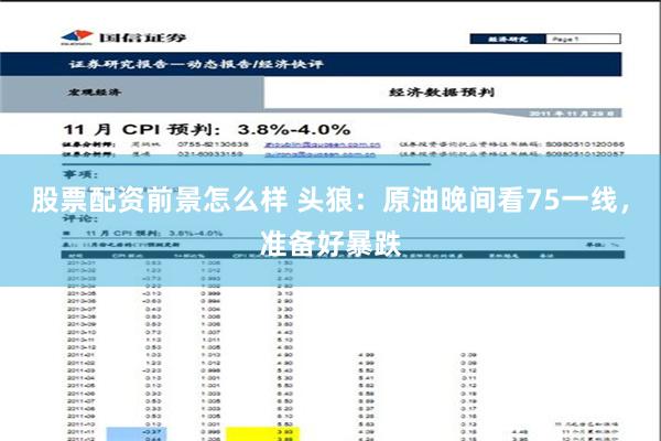 股票配资前景怎么样 头狼：原油晚间看75一线，准备好暴跌