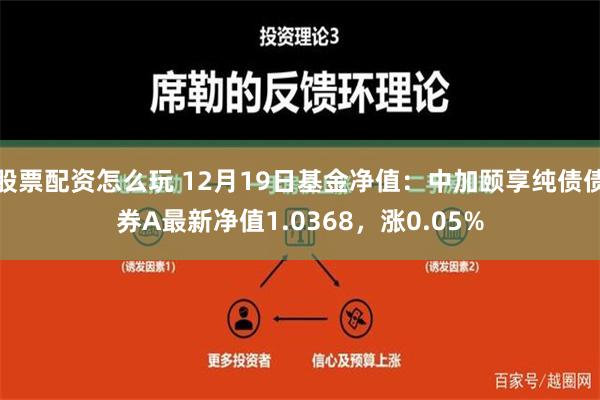 股票配资怎么玩 12月19日基金净值：中加颐享纯债债券A最新净值1.0368，涨0.05%